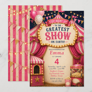 Invitación Cumpleaños del Circo Rosa