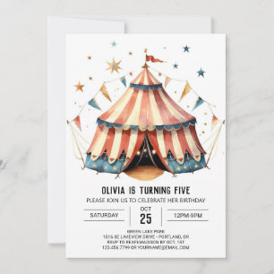Invitación Cumpleaños del Círculo Mágico Infantil Pastel