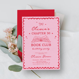 Invitación Cumpleaños del Club de Libros de Mano