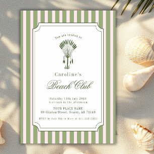 Invitación Cumpleaños del Club de Playa de Rayas del Árbol de