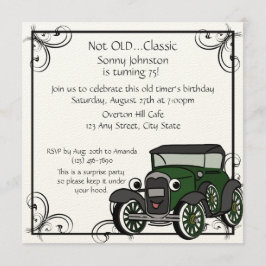 Invitación Cumpleaños del Coche Antiguo