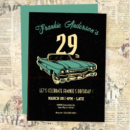 Invitación Cumpleaños del Coche de Garaje Vintage