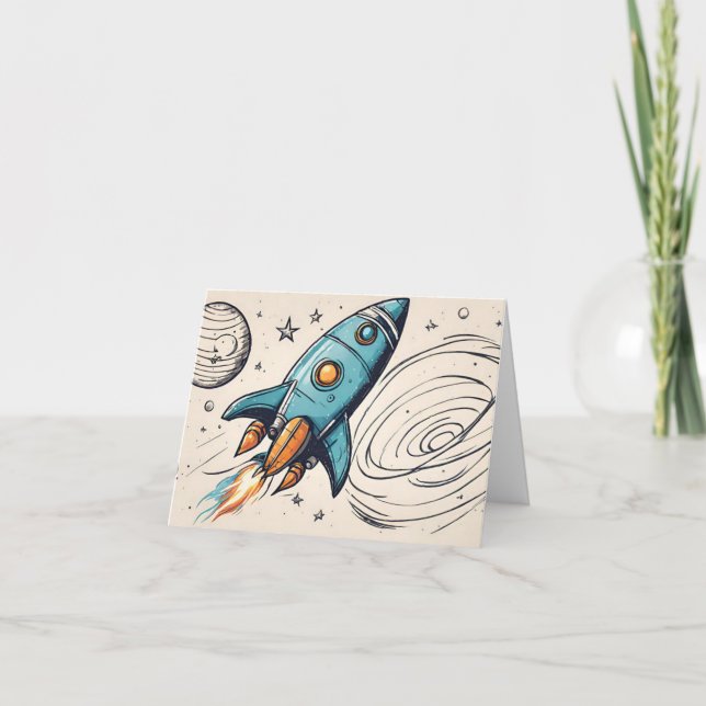 Invitación Cumpleaños del cohete (Anverso)