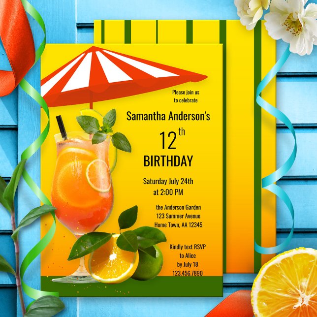 Invitación Cumpleaños del colorido jardín de verano (Subido por el creador)