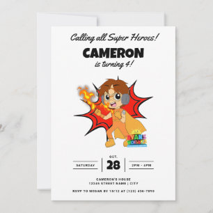 Invitación Cumpleaños del cómic mundial de Ryan