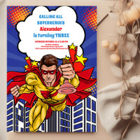 Cumpleaños del cómic superhéroe del niño