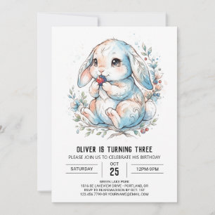 Invitación Cumpleaños del conejo celestial caprichoso