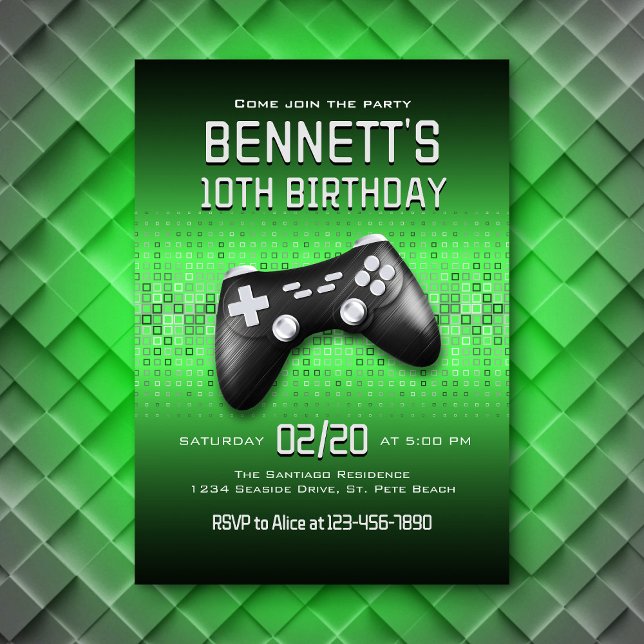 Invitación Cumpleaños del controlador de videojuegos (Subido por el creador)