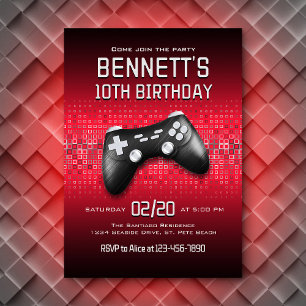 Invitación Cumpleaños del controlador de videojuegos