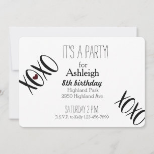 Invitación Cumpleaños del Corazón de XOXO