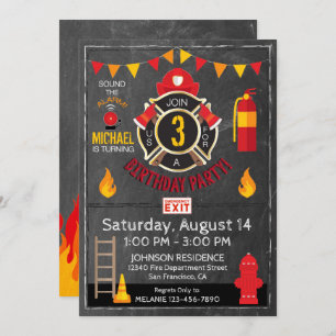 Invitación Cumpleaños del Departamento de Bomberos