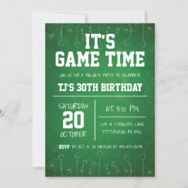 Invitación Cumpleaños del deporte de fútbol verde