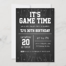 Invitación Cumpleaños del deporte de los Black Chalkboard en