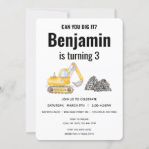 Cumpleaños del Digger Vehículo de Construcción