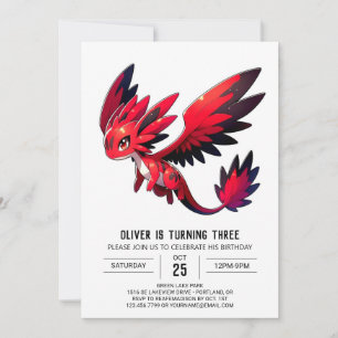 Invitación Cumpleaños del Dragón Dulce Infantil