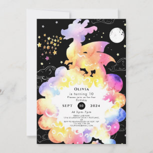 Invitación Cumpleaños del dragón encantado de los niños