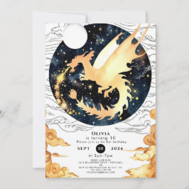 Invitación Cumpleaños del dragón encantado de los niños