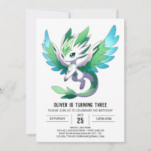 Invitación Cumpleaños del Dragón Encantado por el personaliza