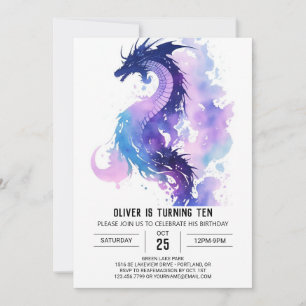 Invitación Cumpleaños del Dragón Fierce Mágico