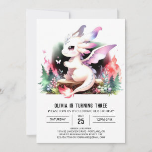 Invitación Cumpleaños del Dragón Majestuoso Digital
