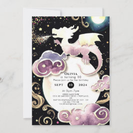 Invitación Cumpleaños del dragón radiante mágico