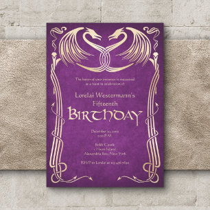 Invitación Cumpleaños del Dragón Viking Celtic