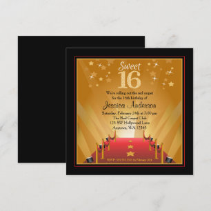 Invitación Cumpleaños del dulce 16 de la estrella de