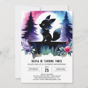 Invitación Cumpleaños del dulce Pastel Wolf
