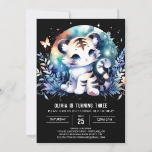 Invitación Cumpleaños del dulce Tigre minimalista