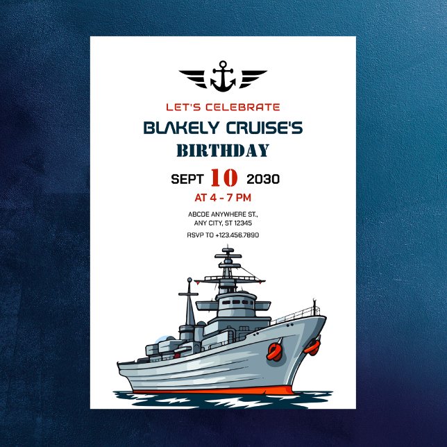 Invitación Cumpleaños del ejército de la Armada de Buques (Subido por el creador)