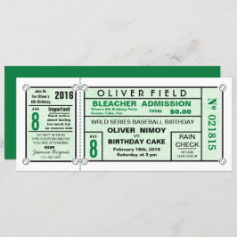 Invitación Cumpleaños del equipo de béisbol Green Stadium