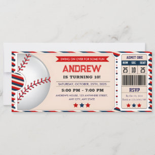 Invitación Cumpleaños del equipo de béisbol personal
