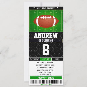 Invitación Cumpleaños del equipo de fútbol americano digital 