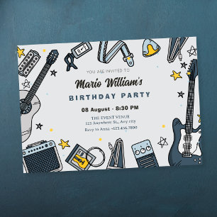 Invitación Cumpleaños del equipo de guitarra