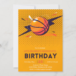 Invitación cumpleaños del equipo deportivo de baloncesto pers