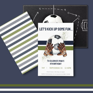 Invitación Cumpleaños del equipo deportivo infantil Green Blu