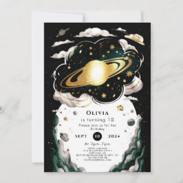 Invitación Cumpleaños del espacio celeste personalizado