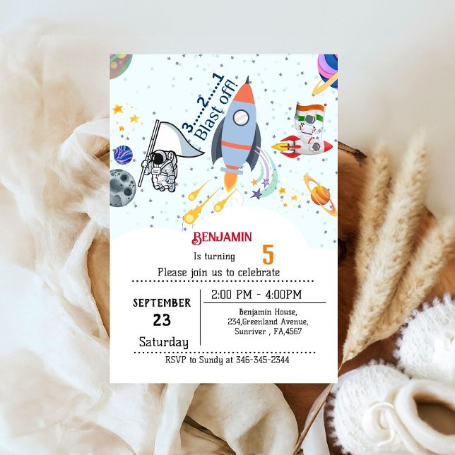 Invitación cumpleaños del espacio exterior del buque Boy (Subido por el creador)