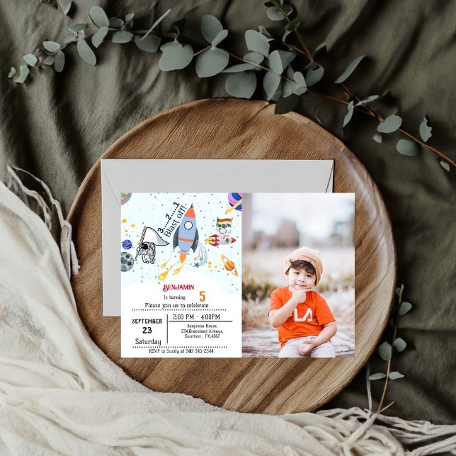 Invitación cumpleaños del espacio exterior del buque Boy (Subido por el creador)