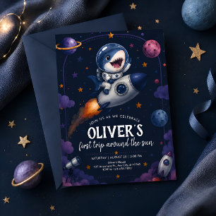 Invitación Cumpleaños del Espacio Tiburón Primero