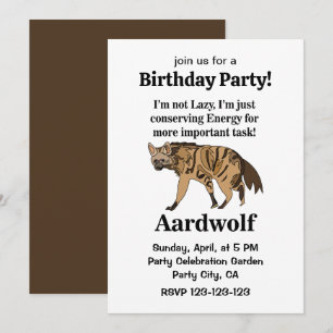 Invitación Cumpleaños del Espíritu Animal Hiena Lobo de Tierr