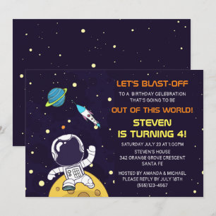 Invitación Cumpleaños del Explorador del Espacio Exterior