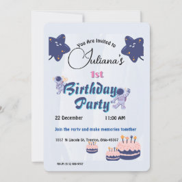 Invitación Cumpleaños del Explorador Espacial - Astronautas y