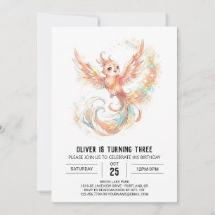 Invitación Cumpleaños del Fénix Dorado