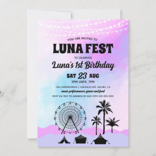 Invitación Cumpleaños del Festival de Música Azul y Púrpura