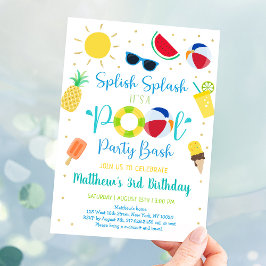 Invitación Cumpleaños del Fiesta Boy Pool