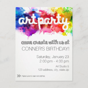 Invitación Cumpleaños del Fiesta de arte