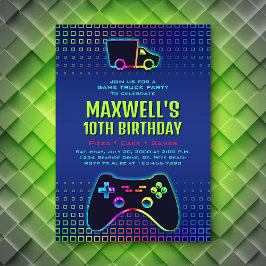 Invitación Cumpleaños del Fiesta de Camión de Niños