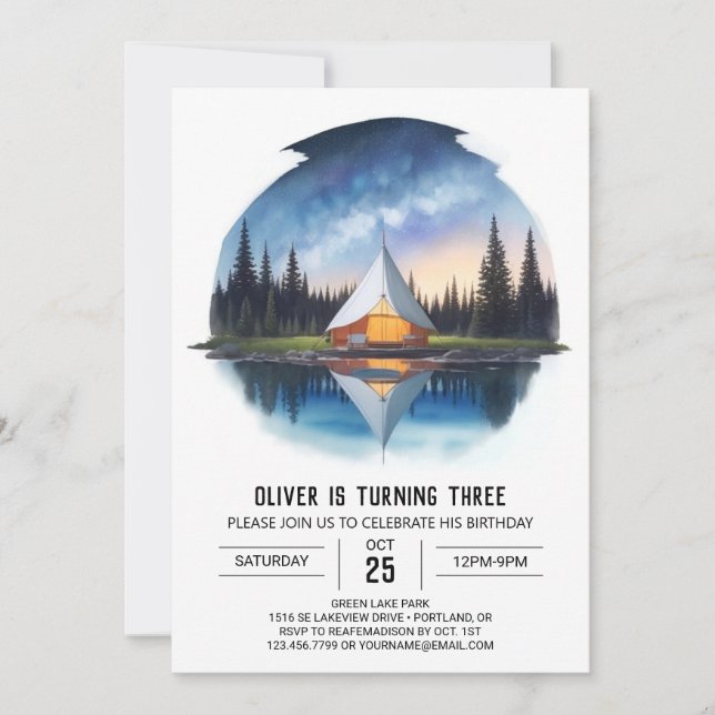 Invitación Cumpleaños del Fiesta de Exploración de la Natural (Anverso)
