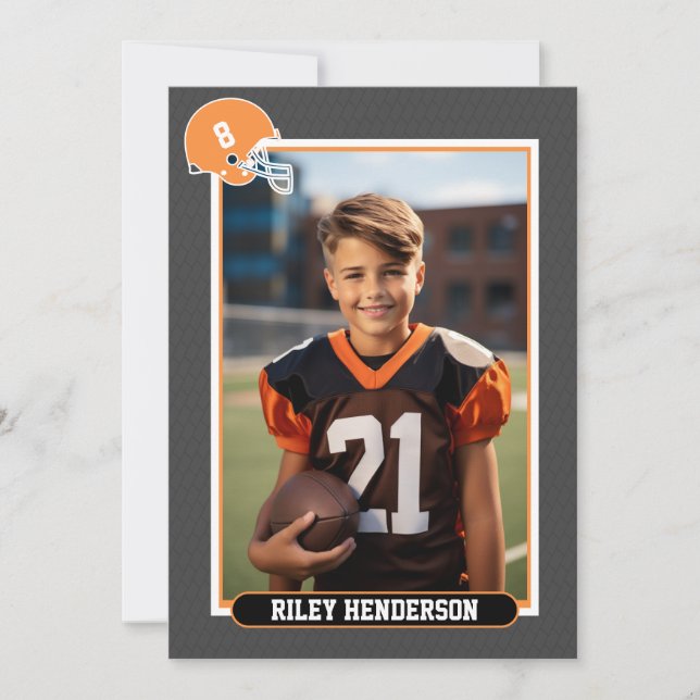 Invitación Cumpleaños del Fiesta de fútbol de fotografía depo (Anverso)